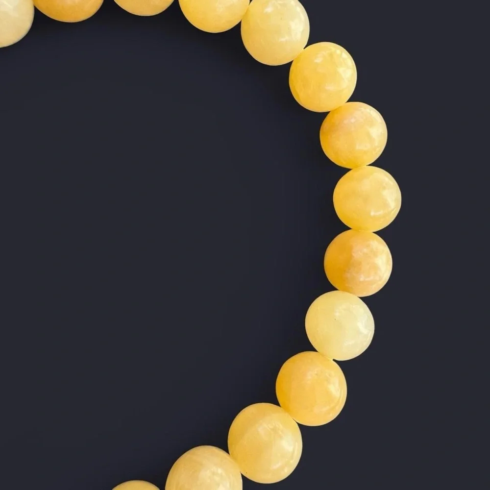 Yellow Calcite Gemstone Bead Bracelet 8mm